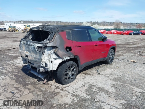 2024 Jeep Compass Limited z VIN 3C4NJDCN3RT174341, wystawiony jako IAAI lot #41931933 z przebiegiem Nie podano mil oraz . Historia ofert i sprzedaży dostępna na DreamBid. Obrazek 4.
