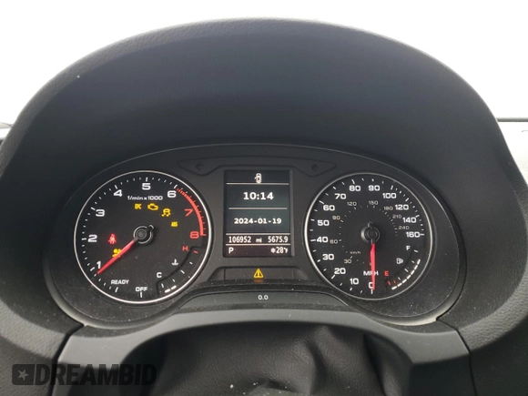 2017 Audi A3 Sedan Premium with VIN WAUAUGFFXH1056575, listed as a Copart auction lot 38996434 with 106,952 mi miles. Bid and sale history available at carsss.com. Image 9.
