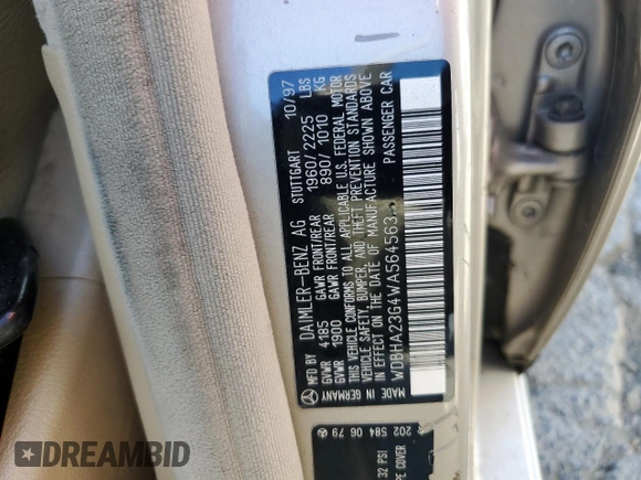 1998 Mercedes-Benz C 230/260/280/320 with VIN WDBHA23G4WA564563, listed as a Copart auction lot 71414284 with 277,741 mi miles and Salvage Title. Bid and sale history available at carsss.com. Image 12.