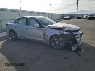2019 Infiniti Q50 3.0t Signature Edition with VIN JN1EV7AP8KM541632, listed as a Copart auction lot 84759594 with 46,303 mi miles and Salvage Title. Bid and sale history available at carsss.com. Image 4.