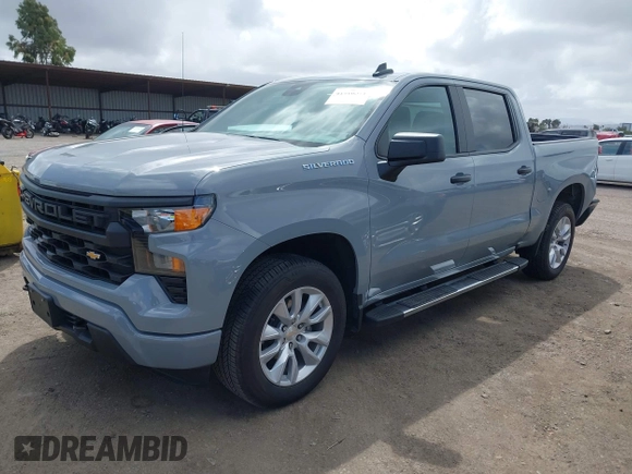 2024 Chevrolet Silverado 1500 Custom with VIN 3GCPABEK5RG299107, listed as a IAAI auction lot 41916571 with 12,629 mi miles and . Bid and sale history available at DreamBid. Image 2.