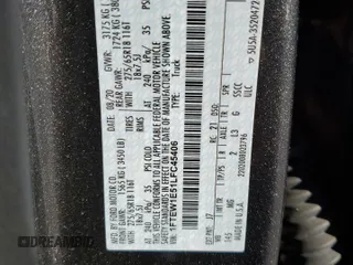 2020 Ford F-150 XL with VIN 1FTEW1E51LFC45406, listed as a Copart auction lot 45485805 with Not Provided miles and Salvage Title. Bid and sale history available at carsss.com. Image 12.