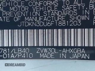 2015 Toyota Prius Four with VIN JTDKN3DU6F1881203, listed as a IAAI auction lot 41424011 with 142,693 mi miles. Bid and sale history available at carsss.com. Image 9.