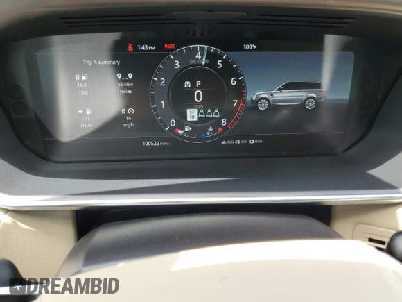 2022 Land Rover Range Rover Sport HSE Silver Edition with VIN SALWR2SU6NA218367, listed as a Copart auction lot 60069605 with 100,522 mi miles and Clean title. Bid and sale history available at DreamBid. Image 9.