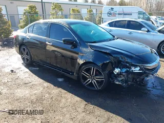 2016 Honda Accord Sport with VIN 1HGCR2F54GA025555, listed as a IAAI auction lot 41578350 with 100,440 mi miles and . Bid and sale history available at DreamBid. Image 1.