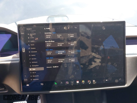 2022 Tesla Model S with VIN 5YJSA1E51NF464231, listed as a IAAI auction lot 42077838 with 53,290 mi miles and . Bid and sale history available at DreamBid. Image 7.