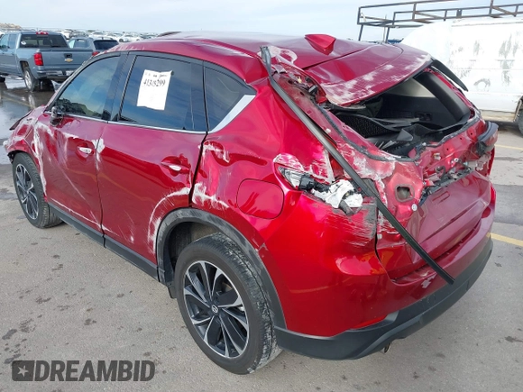 2023 Mazda CX-5 2.5 S Premium Package with VIN JM3KFBDM7P0165741, listed as a IAAI auction lot 41343299 with 35,684 mi miles. Bid and sale history available at carsss.com. Image 3.