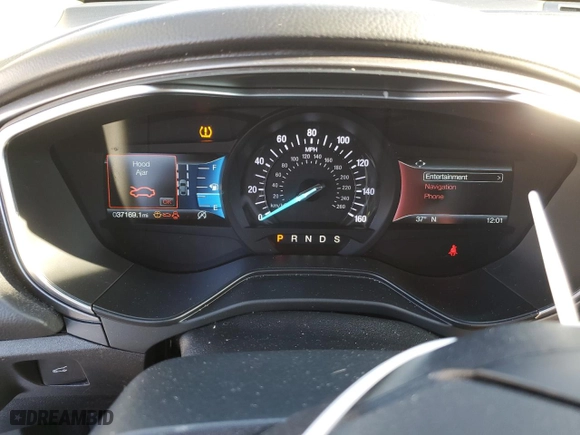 2019 Ford Fusion SE with VIN 3FA6P0HDXKR128817, listed as a Copart auction lot 42711565 with 37,169 mi miles and Salvage Title. Bid and sale history available at carsss.com. Image 9.