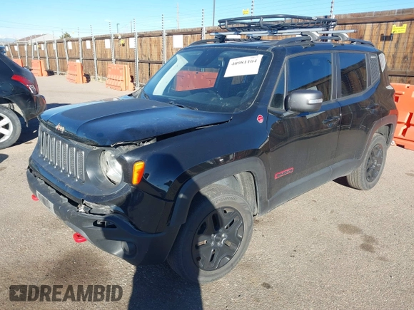 2018 Jeep Renegade Trailhawk with VIN ZACCJBCB4JPJ00887, listed as a IAAI auction lot 40981104 with 99,983 mi miles. Bid and sale history available at carsss.com. Image 17.