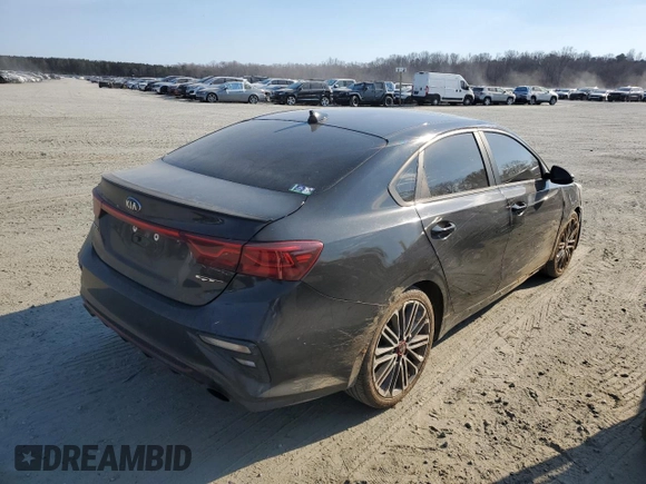 2021 Kia Forte GT with VIN 3KPF44AC9ME274440, listed as a Copart auction lot 46669615 with 73,572 mi miles and Salvage Title. Bid and sale history available at carsss.com. Image 3.