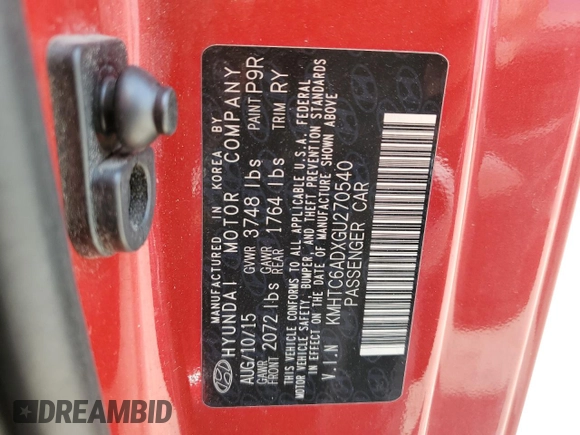 2016 Hyundai Veloster z VIN KMHTC6ADXGU270540, wystawiony jako Copart lot #54575165 z przebiegiem 122 606 mil mil oraz Szkody całkowita. Historia ofert i sprzedaży dostępna na DreamBid. Obrazek 12.
