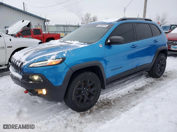 2018 Jeep Cherokee Trailhawk with VIN 1C4PJMBX2JD551263, listed as a Copart auction lot 87915375 with 100,543 mi miles and Salvage Title. Bid and sale history available at carsss.com. Image 1.