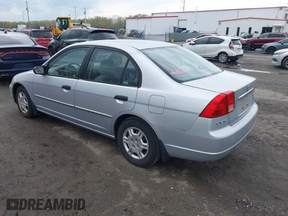 2001 Honda Civic LX with VIN 1HGES16581L043706, listed as a IAAI auction lot 42045657 with 149,285 mi miles. Bid and sale history available at carsss.com. Image 3.