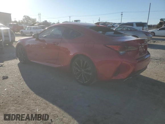 2023 Lexus RC with VIN JTHGA5BC3P5012476, listed as a Copart auction lot 74697224 with 7,522 mi miles and Salvage Title. Bid and sale history available at carsss.com. Image 2.