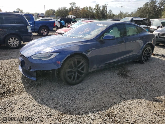 2022 Tesla Model S Plaid with VIN 5YJSA1E62NF459659, listed as a Copart auction lot 86511774 with 14,105 mi miles and Salvage Title. Bid and sale history available at carsss.com. Image 1.