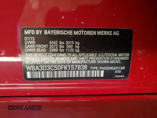 2015 BMW 3 Series 328d with VIN WBA3D3C50FK157838, listed as a Copart auction lot 82547024 with 83,216 mi miles and Salvage title. Bid and sale history available at DreamBid. Image 12.