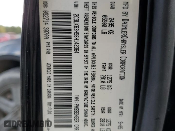2006 Chrysler 300 C with VIN 2C3LK63H56H142364, listed as a Copart auction lot 74954374 with 124,550 mi miles and Salvage Title. Bid and sale history available at carsss.com. Image 14.