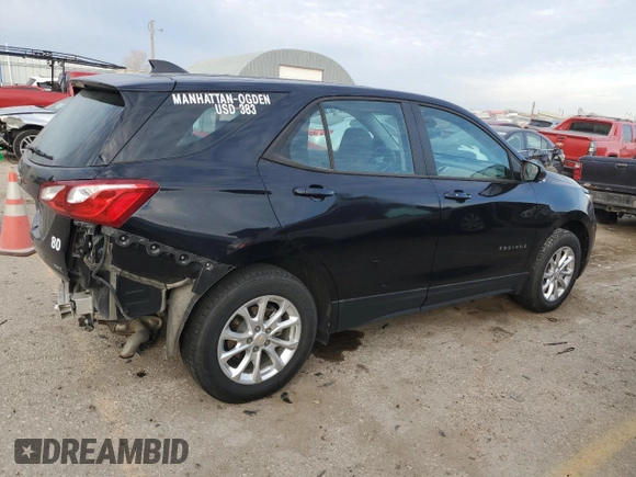 2020 Chevrolet Equinox LS z VIN 2GNAXSEV0L6202582, wystawiony jako Copart lot #84821374 z przebiegiem 56 524 mil mil oraz Szkoda całkowita • Salvage title. Historia ofert i sprzedaży dostępna na DreamBid. Obrazek 3.