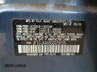 2016 Subaru Impreza z VIN JF1GJAA68GG019195, wystawiony jako Copart lot #79269074 z przebiegiem 122 377 mil mil oraz Szkoda całkowita • Salvage title. Historia ofert i sprzedaży dostępna na DreamBid. Obrazek 14.