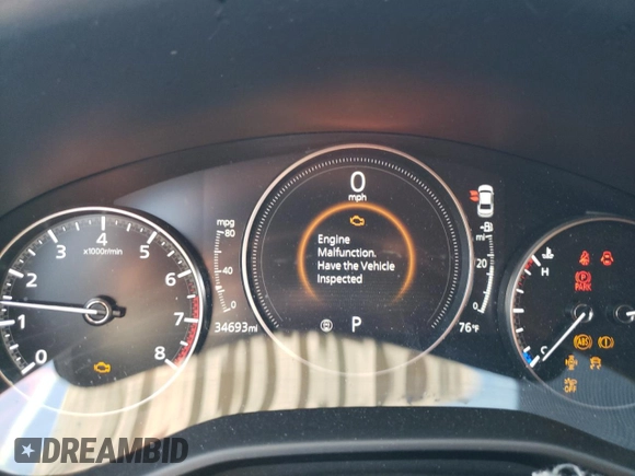 2022 Mazda 3 Preferred with VIN JM1BPACL6N1502559, listed as a Copart auction lot 61722474 with 34,693 mi miles and Salvage title. Bid and sale history available at DreamBid. Image 9.