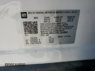 2024 GMC Terrain SLE with VIN 3GKALMEG1RL155895, listed as a Copart auction lot 57607755 with 9,878 mi miles and Salvage title. Bid and sale history available at DreamBid. Image 12.