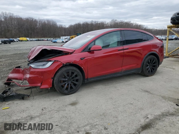2023 Tesla Model X with VIN 7SAXCAE51PF390573, listed as a Copart auction lot 47499385 with Not Provided miles and Salvage Title. Bid and sale history available at DreamBid. Image 1.