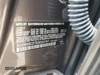 2014 BMW X3 xDrive28i with VIN 5UXWX9C57E0D24167, listed as a Copart auction lot 68278904 with 118,109 mi miles and Salvage Title. Bid and sale history available at DreamBid. Image 13.
