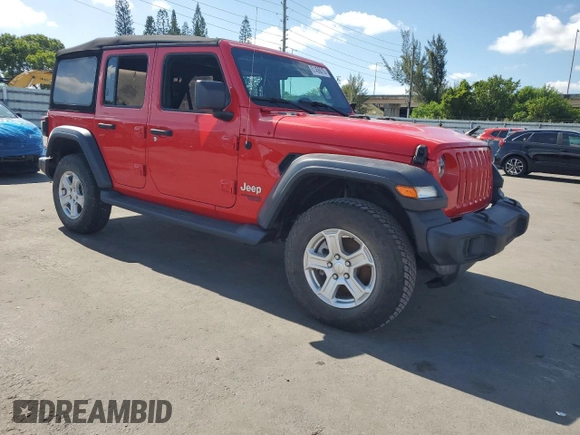 2020 Jeep Wrangler Unlimited Sport S with VIN 1C4HJXDG1LW216926, listed as a Copart auction lot 61456015 with Not provided miles and Salvage title. Bid and sale history available at DreamBid. Image 4.