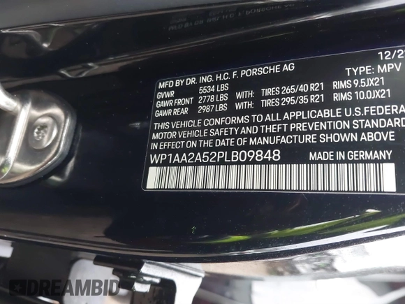 2023 Porsche Macan with VIN WP1AA2A52PLB09848, listed as a IAAI auction lot 41816128 with 19,975 mi miles. Bid and sale history available at carsss.com. Image 9.