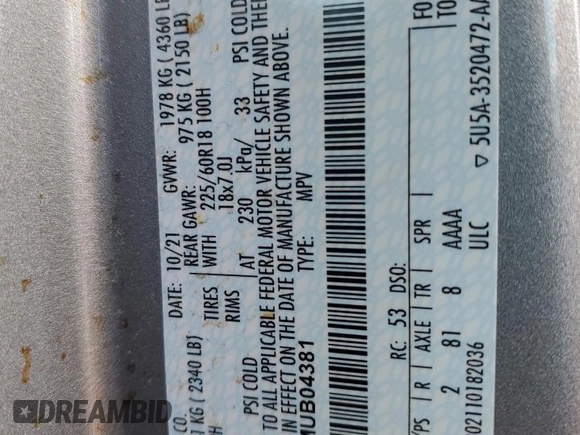 2021 Ford Escape SEL with VIN 1FMCU0H62MUB04381, listed as a Copart auction lot 43056673 with 42,473 mi miles and Salvage title. Bid and sale history available at DreamBid. Image 13.
