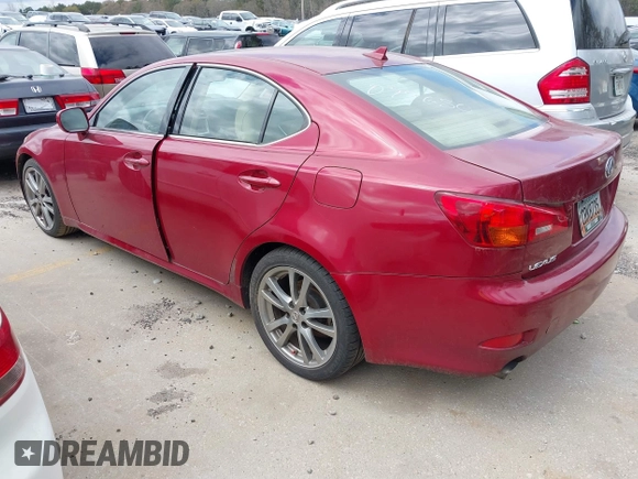 2008 Lexus IS with VIN JTHBK262685079680, listed as a IAAI auction lot 41852665 with 145,500 mi miles. Bid and sale history available at carsss.com. Image 3.