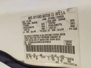 2003 Ford Explorer Eddie Bauer с VIN 1FMZU64W83UB23826, выставлен на аукционе IAAI как лот 41740310 с пробегом 384 436 миль миль и . История ставок и продаж доступна на DreamBid. Изображение 9.