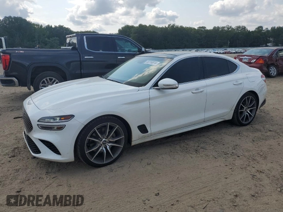 2022 Genesis G70 2.0T with VIN KMTG34TA7NU088080, listed as a Copart auction lot 66758814 with 100,760 mi miles and Salvage Title. Bid and sale history available at carsss.com. Image 1.