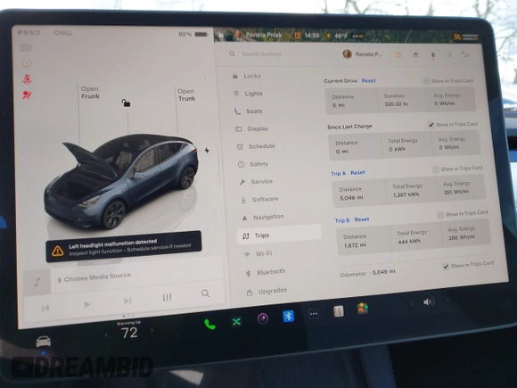 2024 Tesla Model Y Long Range with VIN 7SAYGDEE0RA300064, listed as a IAAI auction lot 41640541 with 5,049 mi miles and . Bid and sale history available at DreamBid. Image 7.