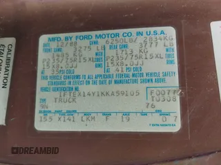 1989 Ford F-150 with VIN 1FTEX14Y1KKA59105, listed as a IAAI auction lot 42649376 with 50,869 mi miles and . Bid and sale history available at DreamBid. Image 9.