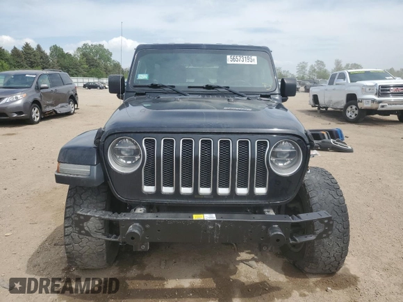 2018 Jeep Wrangler Unlimited Sahara with VIN 1C4HJXEG0JW141101, listed as a Copart auction lot 56573195 with 143,854 mi miles and Salvage title. Bid and sale history available at DreamBid. Image 5.