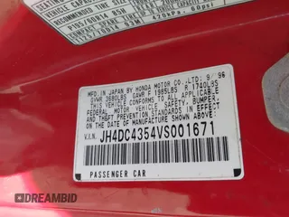 1997 Acura Integra LS z VIN JH4DC4354VS001671, wystawiony jako IAAI lot #42033394 z przebiegiem 86 590 mil mil oraz . Historia ofert i sprzedaży dostępna na DreamBid. Obrazek 9.