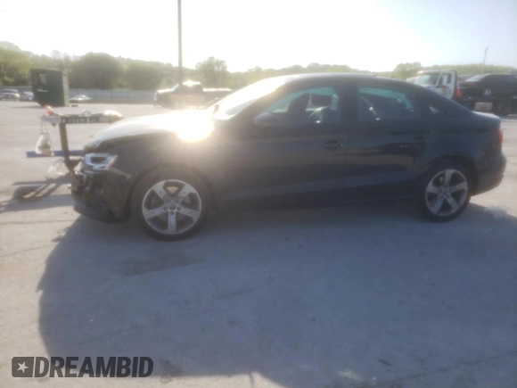 2017 Audi A3 Sedan Premium with VIN WAUB8GFF0H1017955, listed as a Copart auction lot 50989414 with 45,566 mi miles and Salvage Title. Bid and sale history available at carsss.com. Image 1.