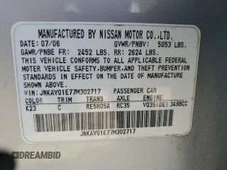 2007 Infiniti M35 with VIN JNKAY01E77M302717, listed as a Copart auction lot 46641524 with 182,544 mi miles and Salvage Title. Bid and sale history available at carsss.com. Image 12.
