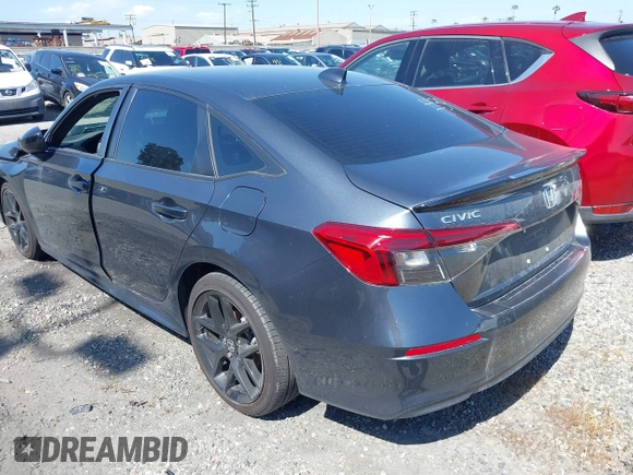 2023 Honda Civic Sedan Sport with VIN 2HGFE2F5XPH516156, listed as a IAAI auction lot 41655595 with 23,205 mi miles. Bid and sale history available at carsss.com. Image 3.
