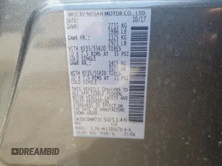 2018 Infiniti QX60 with VIN 5N1DL0MM7JC505146, listed as a Copart auction lot 52572145 with 75,057 mi miles and Salvage Title. Bid and sale history available at DreamBid. Image 15.