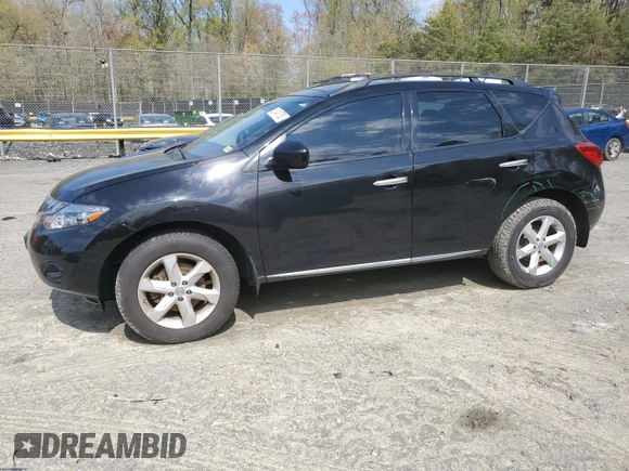 2009 Nissan Murano S with VIN JN8AZ18U59W031086, listed as a Copart auction lot 52848785 with 167,942 mi miles and Salvage Title. Bid and sale history available at carsss.com. Image 1.