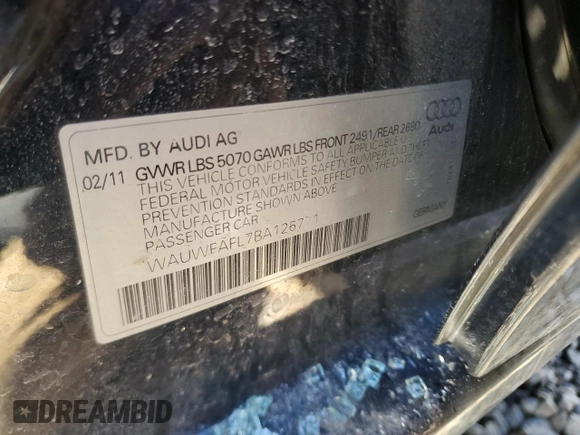 2011 Audi A4 Premium Plus z VIN WAUWFAFL7BA126771, wystawiony jako Copart lot #84590024 z przebiegiem Nie podano mil oraz Szkoda całkowita • Salvage title. Historia ofert i sprzedaży dostępna na DreamBid. Obrazek 12.