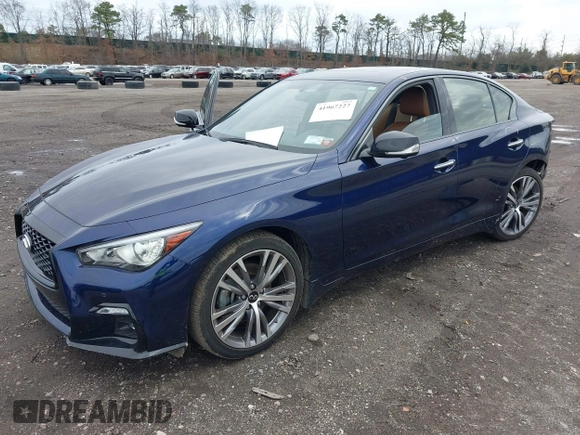 2023 Infiniti Q50 SENSORY with VIN JN1EV7CR6PM541439, listed as a IAAI auction lot 41967227 with 15,514 mi miles. Bid and sale history available at carsss.com. Image 19.