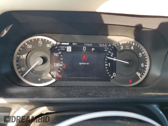 2023 Land Rover Defender S with VIN SALEJ7EXXP2124527, listed as a Copart auction lot 64578725 with 33,816 mi miles and Salvage title. Bid and sale history available at DreamBid. Image 9.