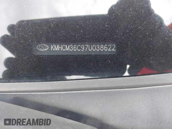 2007 Hyundai Accent GS with VIN KMHCM36C97U038622, listed as a IAAI auction lot 42280940 with 88,995 mi miles and . Bid and sale history available at DreamBid. Image 9.