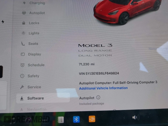 2020 Tesla Model 3 Long Range with VIN 5YJ3E1EB6LF649824, listed as a IAAI auction lot 41766020 with 71,230 mi miles. Bid and sale history available at carsss.com. Image 16.
