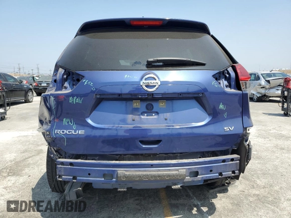 2020 Nissan Rogue SV with VIN KNMAT2MT6LP519478, listed as a Copart auction lot 58825495 with 42,042 mi miles and Salvage title. Bid and sale history available at DreamBid. Image 6.