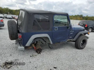 2002 Jeep Wrangler Sport with VIN 1J4FA49S62P704405, listed as a Copart auction lot 74531924 with 0 mi miles and Salvage Title. Bid and sale history available at carsss.com. Image 3.