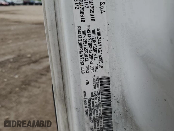2016 Ram ProMaster City Cargo Tradesman SLT with VIN ZFBERFBT0G6B14602, listed as a Copart auction lot 57635205 with 208,359 mi miles and Clean title. Bid and sale history available at DreamBid. Image 13.